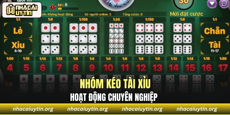 Hoạt động chuyên nghiệp của nhóm kéo tài xỉu giúp hội viên an tâm đặt cược